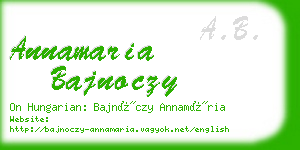 annamaria bajnoczy business card